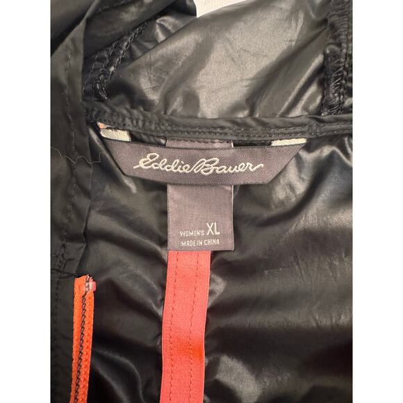 Eddie Bauer Women's Lightweight Packable Rain/Wind Jacket Size XL Black/Pink - Picture 3 of 6